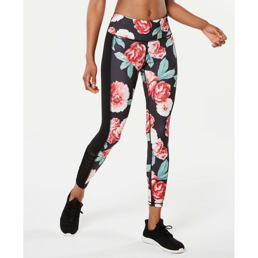 Ideology Womens Floral Print Ankle Leggings